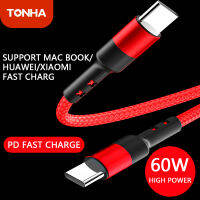 【COD】【Clearance】TONHA USB ประเภท C ถึง USB ประเภท C สาย60W 40W USB2.0 USB3.1 4K QC 3.0 4.0 Quick Charge สำหรับ Xiaomi Redmi หมายเหตุ7 22.5W PD Fast ชาร์จ USB-C สำหรับ Samsung Galaxy