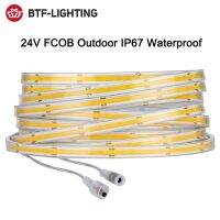 FCOB LED Strip Light IP67 360 528 640 LEDs High Density Flexible FOB COB Led Lights RA90 Linear Dimmable Outdoor Waterproof 24V