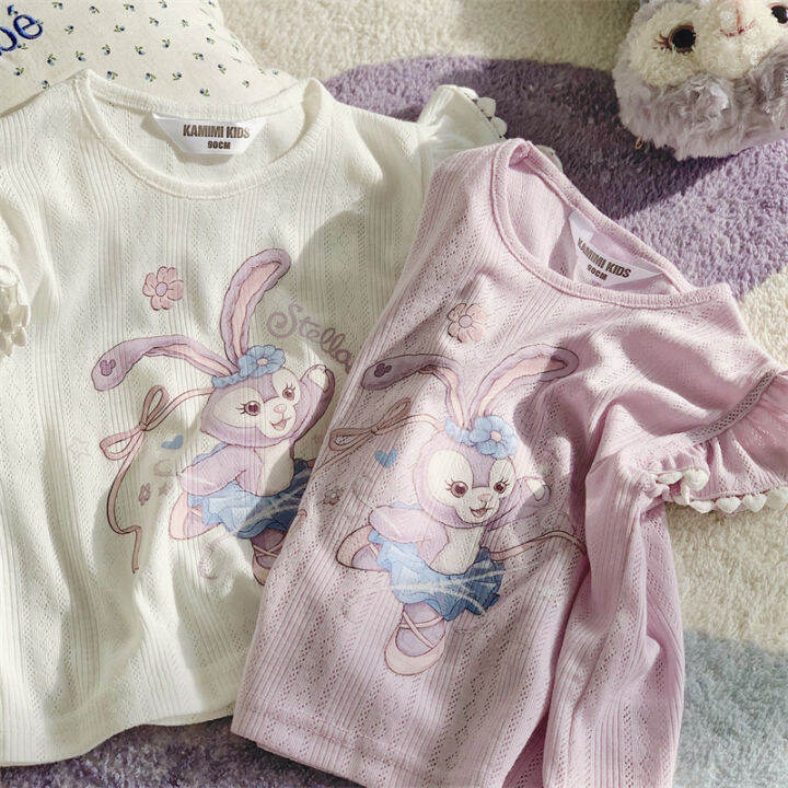 children-pajamas-for-girls-sleepwear-baby-pink-suit-kids-special-clothes-cartoon-slalou-printing-t-shirt-set-home-wear