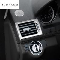 Car Styling AC Front Air Outlet Trim Frame Decoration Stickers Covers For Mercedes Benz C Class W204 Interior Auto Accessories