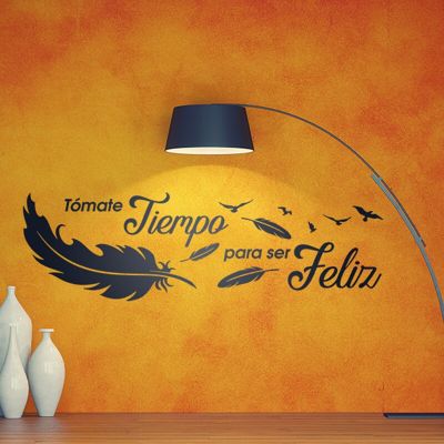 Spanish Take time to be happy Quote Wall Sticker Bedroom living Room Tómate tiempo para ser feliz Wall Decal Vinyl
