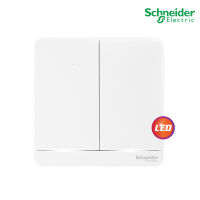 Schneider Electric E8332L1LED_WE_G5 สวิตช์ไฟทางเดียว 2 ช่อง มีไฟ LED switch, 16AX, 250V, 1 Way, LED สีขาว รุ่น AvatarOn E - ชไนเดอร์ มอก. 824-2551 สั่งซื้อที่ร้าน PlugOn