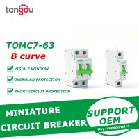 Curve B 1P 2P 1A 6A 10A 16A 20A 25A 32A 40A 50A 63A Miniature Circuit Breaker 6KA 110V/220V/400V 50/60HZ ประเภท B MCB TOMC7-63-WIOJ SHOP