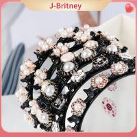 J-BRITNEY อุปกรณ์จัดแต่งทรงผมดอกไม้ไข่มุกกิ๊บติดผมสองชั้นกิ๊ฟหนีบผมเครื่องประดับผมกระดุมพลอยเทียม