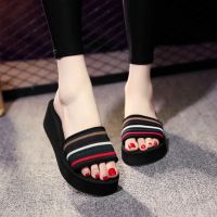 hot【DT】▲  Slippers Foam Sandals Heels Thick Soles Flip Knit for Memory