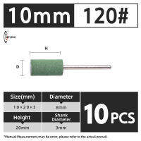 High Performance Rubber Mounted Head DIY handle 3mm spindle 10mm Diameter Grit120 for burr rust scar cleaning and remove welding scar, burr,concave and convex surface,rust