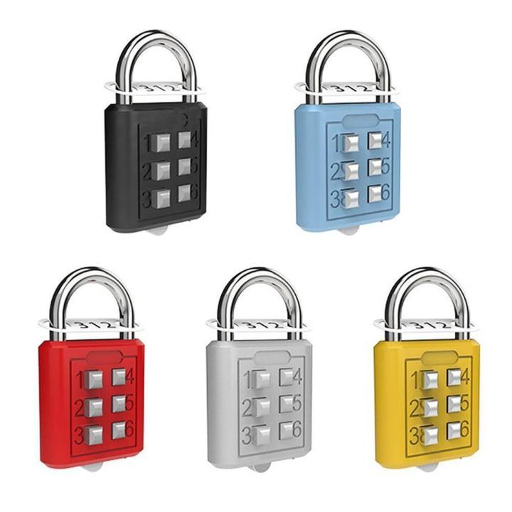 6-position-button-padlock-travel-case-household-cabinet-password-lock-u-shaped-password-lock-mini