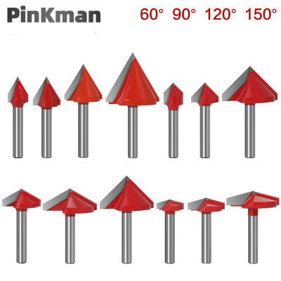 6mm V Bit-1PC CNC End Mill Milling CUTTER งานไม้คาร์ไบด์ทังสเตนเหล็ก 60 90 120 150 องศา Router Bit 3D ไม้ MDF