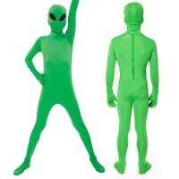 ถุงน่องมนุษย์ต่างดาวคอสเพลย์สีเขียว Conjoined Alien Tights เสื้อผ้าเด็กสำหรับผู้ใหญ่