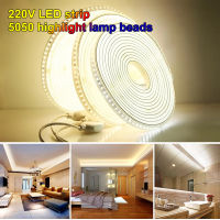 ไฟเชือกการค้า SMD 5050แถบไฟ LED AC 220V 60 LED/m IP67กันน้ำปลั๊ก EU สำหรับการตกแต่งภายในและภายนอกอาคาร