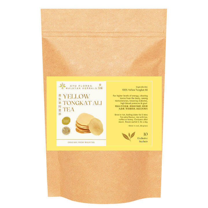 Yellow Tongkat Ali Tea (100 Tongkat Ali) 10 Sachets Lazada