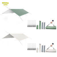 ShiningLove Waterproof Tent Tarpaulin With Support Pole Pegs Windproof Cord Ultralight Multifunctional UV Protective Tarpaulin Suitable For Tents