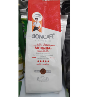 กาแฟคั่วแท้บด กาแฟคั่วแท้ BONCAFE มอร์นิ่ง กาแฟคั่วเข้มข้น สายพันธุ์: อราบิก้าและโรบัสต้า ขนาด 250 กรัม Ground Roasted Coffee.