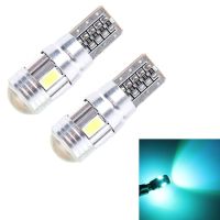 IFixedShop 2ชิ้น T10 3W แสงสีฟ้าน้ำแข็ง6 SMD 5630 LED Canbus ข้อผิดพลาดโคมไฟไฟเคลียร์แลนซ์รถยนต์ DC 12V