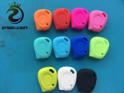 dfthrghd Pusakieyy 10Pcs/Lot New Replacement Silicone Key Case For Renault Megane Clio Scenic Remote 1 Button Shell Blank Car Accessories