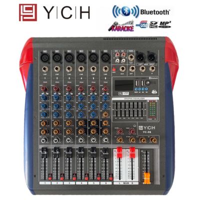 🚚✔(ส่งไว)YCH YC X-6 สเตอริโอ มิกเซอร์6ช่องเอ็ฟเฟ็คแท้ Professional 6ช่องBLUETOOTH USB MP3ก็บเงินปลายทางได้