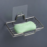 Soap Rack Wall Mounted Storage Holder Stainless Steel Sponge Dish Bathroom Shelf Accessories Dishes Self Adhesive