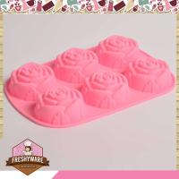 Freshyware พิมพ์ซิลิโคน Rose กุหลาบ กลีบละเอียด 6 หลุม พิมพ์วุ้น ถาดน้ำแข็ง พิมพ์เค้ก chocolate food grade พิมพ์ขนม