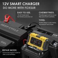 ZZOOI Universal Repair Battery Charger 12V 6A Intelligent SUV Car Motorcycle Battery Charge Machine Tool with Big Screen