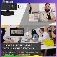 FoZueo เว็บแคม C80 1080P พร้อมไมโครโฟนกล้องเว็บแคมสำหรับมุมมองการประชุมทางโทรศัพท์ทางวิดีโอ