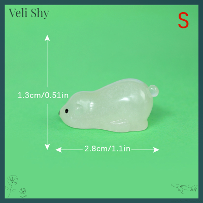 Veli Shy เครื่องประดับกระถางขนาดเล็กรูปหมีขั้วโลกเรืองแสง1ชิ้นตกแต่งภูมิทัศน์กระถางขนาดเล็ก