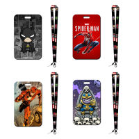 Marvel Movies Anime Card Cover Super Heroes Student Campus Card Hanging Bag Card Holder Lanyard ID Toy