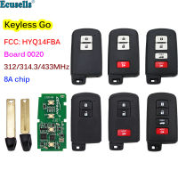 Oibwye สมาร์ทกุญแจรีโมท312/314 3/433MHz ชิป8A Keyless Go สำหรับ Toyota RAV4 Camry Corolla Avalon Aurion Board 0020 FCC HYQ14FBA