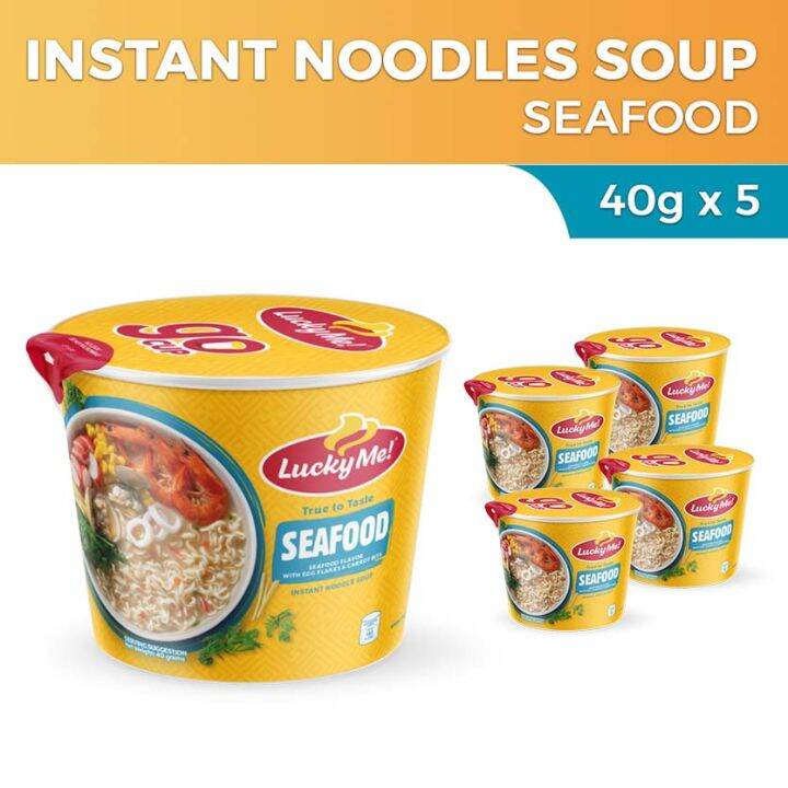 Lucky Me! Go Cup Mini Instant Noodle Soup Seafood 40g X 5 Lazada PH