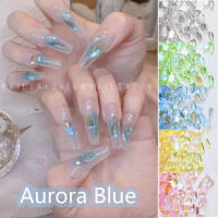 [100เม็ด]ของแต่งเล็บ เพชรแต่งเล็บ เพชรออโรล่า 100Pcs Aurora Transparent Flatback Nail Art Glass Gem Stones