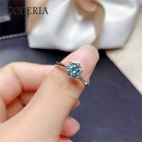 ทดสอบบวกของแท้ Moissanite สีฟ้าสีเขียวพลอยแหวนตัดที่ดีเยี่ยม1-3กะรัตค๊อกเทลแหวนเครื่องประดับผู้หญิงพรรคโปรดปราน