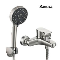 Stainless steel bathroom faucet Brushed Nickel shower sprinkler system pressurization simple design bathtub Tap Showerheads