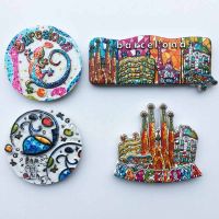 【CW】 3d Resin Refrigerator Sticker Fridge Magnets Souvenir Spain Barcelona Tourist Attractions Decoration