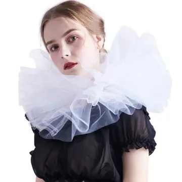 Renaissance Elizabethan Ruffle Neck Collar Faux Lace Choker Victorian  Costume