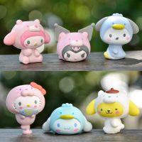 6 Buah Figur My Melody Kuromi Cinnamorol Pochacco ชุดอะนิเมะ Boneka Mini Mainan Lucu Pvc Diy Dekorasi Sesori Untuk Hadiah