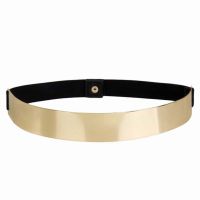 ⚡Women Elastic Metal Waist Belt Bling Gold slim Simple Band