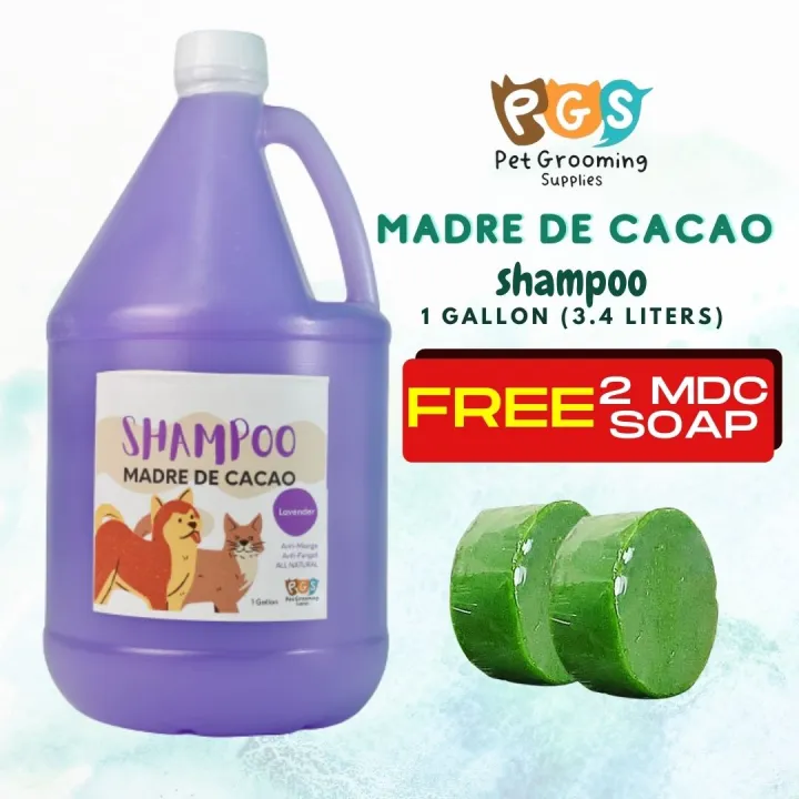 COD Pet Shampoo Madre De Cacao Lavender Scent Pet Shampoo Anti Garapata 1 Gallon With Free Soap