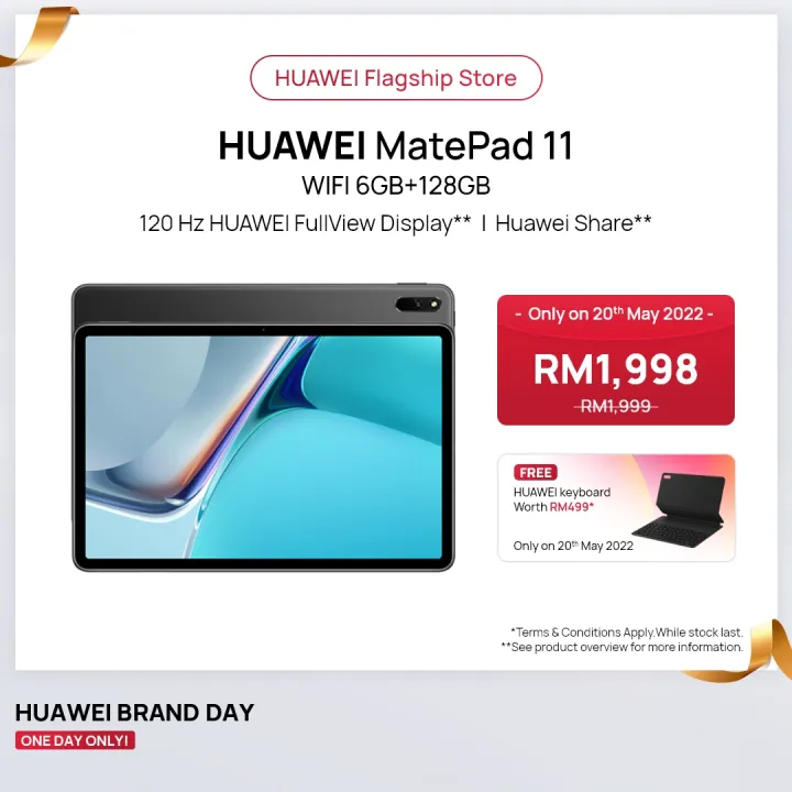 HUAWEI MatePad 11 Tablet | 6GB + 128GB | 7250 mAh Battery | 10.95 Inches | Free Keyboard, Free Shipping