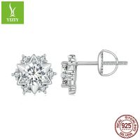 [COD] Ziyun 50 points shining moissanite diamond earrings female bright star s925 silver plated platinum stock