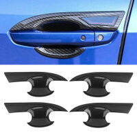 4 pcs ภายนอกประตู Handle Bowl Trim กรอบคาร์บอนไฟเบอร์ Fit สำหรับ Honda Civic 10th 16‑19