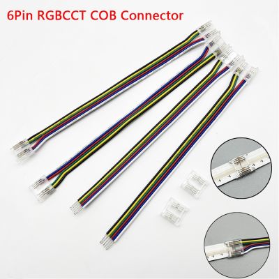 ﹊▬ 5pcs/lot 5Pin 6Pin COB LED Strip Connector 12mm PCB RGBCCT RGBWW Tape Light Strip to Strip/Wire FOB Corner Connectors No welding