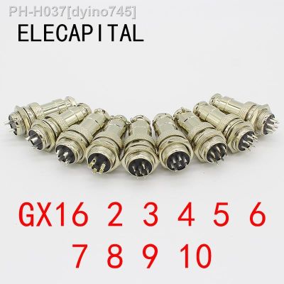 1set GX16-2/3/4/5/6/7/8/9 Pin Male Female Diameter 16mm Wire Panel Connector GX16 Circular Connector Aviation Socket Plug