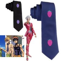 【Ready Stock?】 Anime JoJo Bizarre Adventure KILLER QUEEN Kira Yoshikage Skull Neck Tie Necktie Cosplay Easter Carnival Accessories Prop Gift