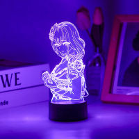 Raiden Sho Genshin Impact Nilou 3D Led Night Lamp For Kids Anime Light Room Decor Base And Acrylic Board Are Sold Separay