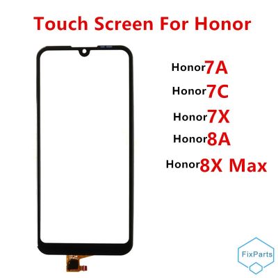 Honor8A หน้าจอด้านนอกสำหรับ Huawei Honor 8X 8A 7X สูงสุด7C เซ็นเซอร์ดิจิตอล7A ที่หุ้มเครื่องอะไหล่แก้วแสดงผล LCD หน้าจอสัมผัสด้านหน้า