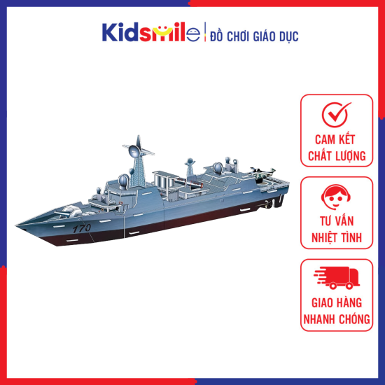 Đồ chơi trẻ em ghép mô hình 3d tàu thủy  thuyền  71 chi tiết bằng giấy ép - ảnh sản phẩm 1