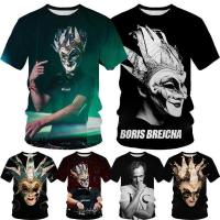 เสื้อยืดแขนสั้นสำหรับผู้ชายพิมพ์ลาย3D Boris Brejcha,เสื้อยืดแนวฮิปฮอปพังก์สนุกสนานใส่ได้ทั้งชายและหญิงเสื้อยืดแนวสตรีทสวมใส่สบายสไตล์ฮิปฮอปปี2023