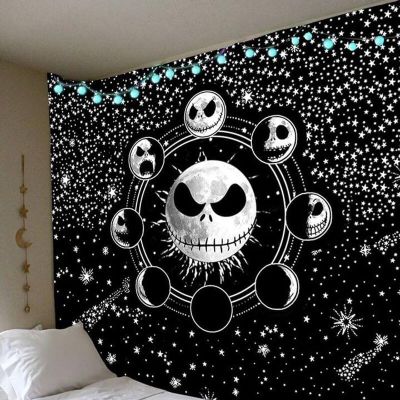 Nightmare Before Christmas Starry Night Sky Gift for Movie Lover Tapestry Skin-friendly Polyester Tapestry Tapiz 95x73cm Tapestries Hangings