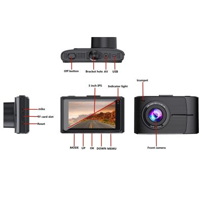 กล้องบันทึกเครื่องบันทึกการขับขี่ HD ติดรถยนต์3นิ้ว4K + 1080P กล้องบันทึกคู่การมองเห็นได้ในเวลากลางคืนกล้องติดรถยนต์กล้องติดวิดีโอรถยนต์