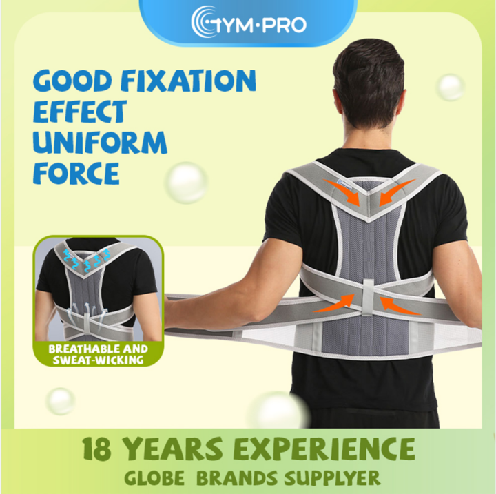 GYMPRO Back Brace and Posture Corrector for Teens and Adults, Back
