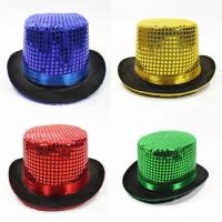 Colorful Sequins Top Hat s Men Women Stage Performance Jazz Carnival Party Dress Christmas Halloween Birthday